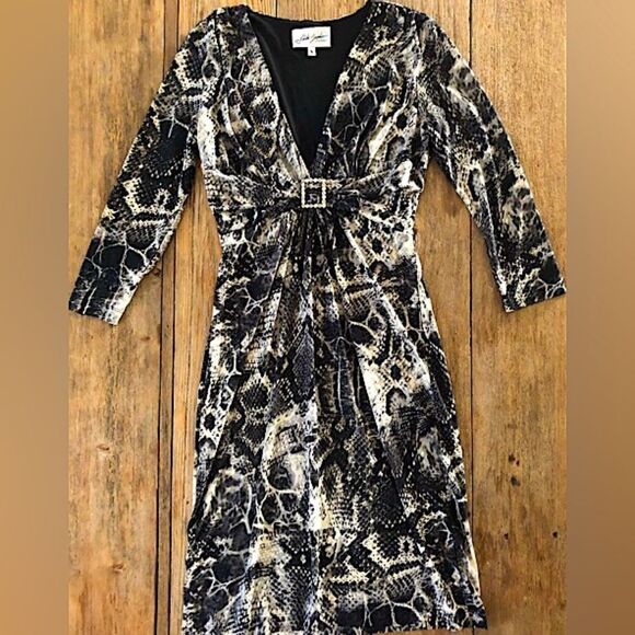 💕5️⃣✨Linda Segal dress✨snake skin print Sz Small retails for 98 - Picture 5 of 5